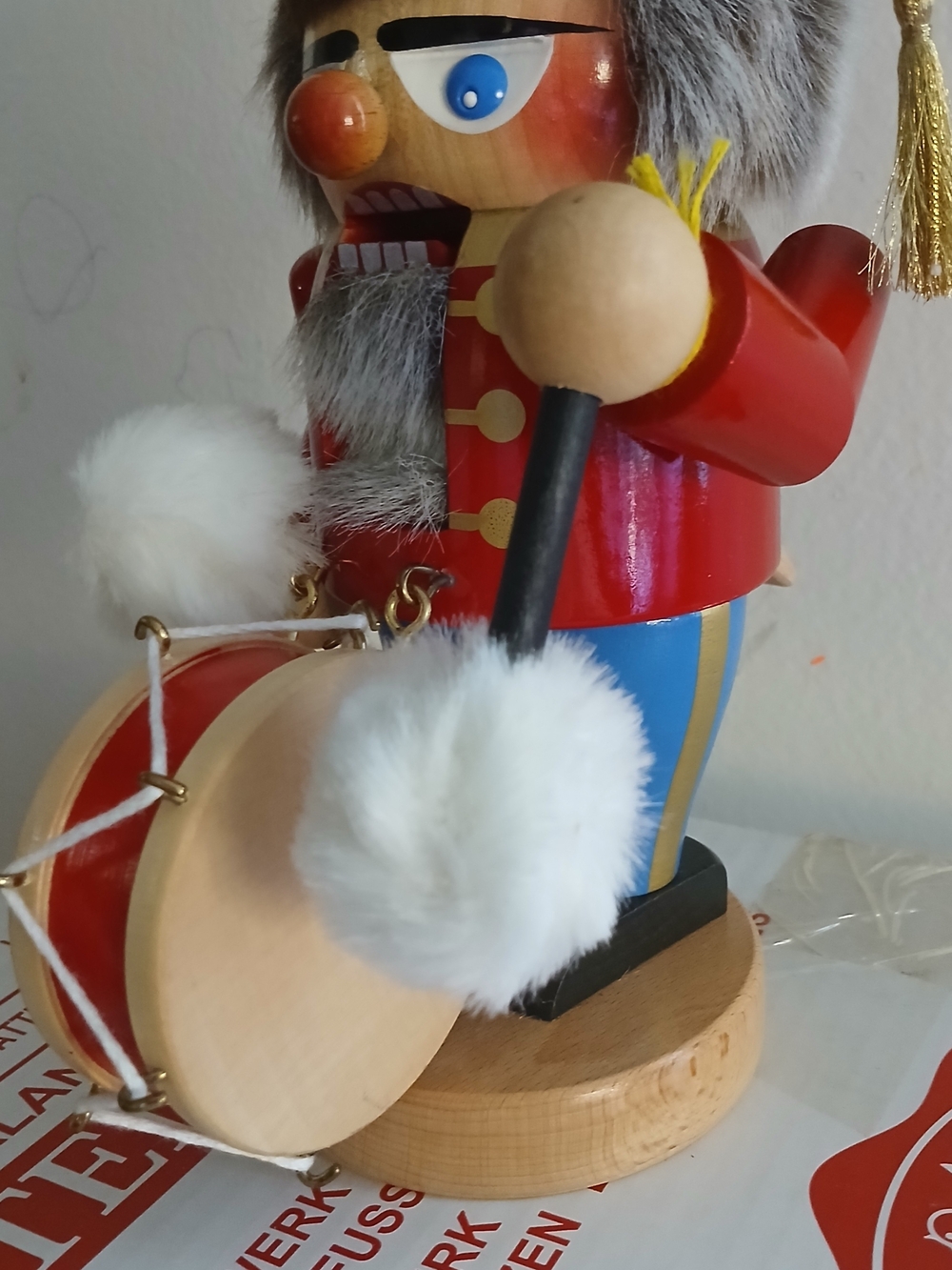 Vintage Steinbach Germany Wood Nutcracker Drummer Soldier Christmas + Box 10.5" - Picture 5 of 13
